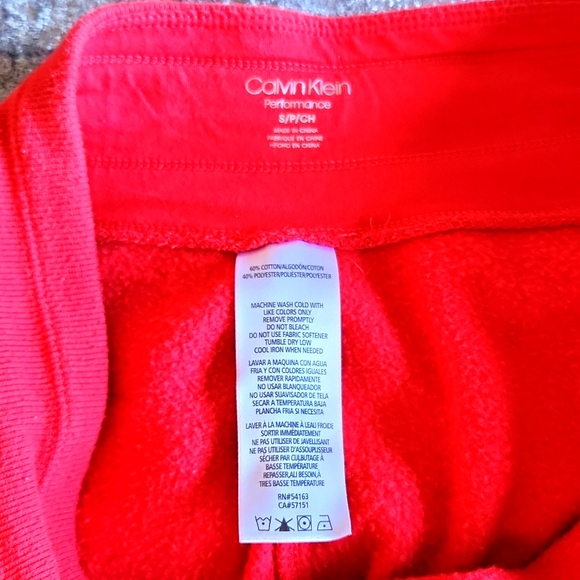 Calvin Klein Performance women's size S red fleece pants - Picture 4 of 4
